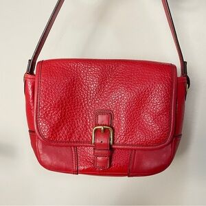 Coach Hadley Luxe Grain Red Crossbody